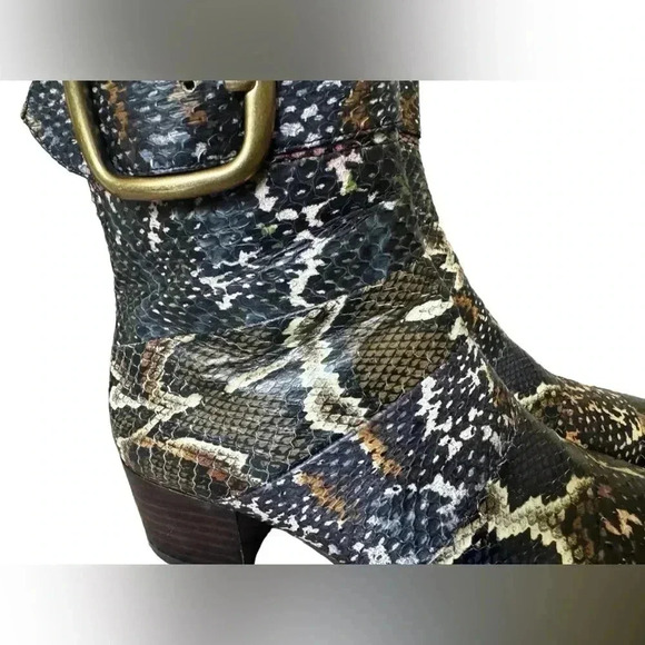Coach Cassandra Oxblood/ Multicolor Real Snakeskin Booties - Picture 13 of 15